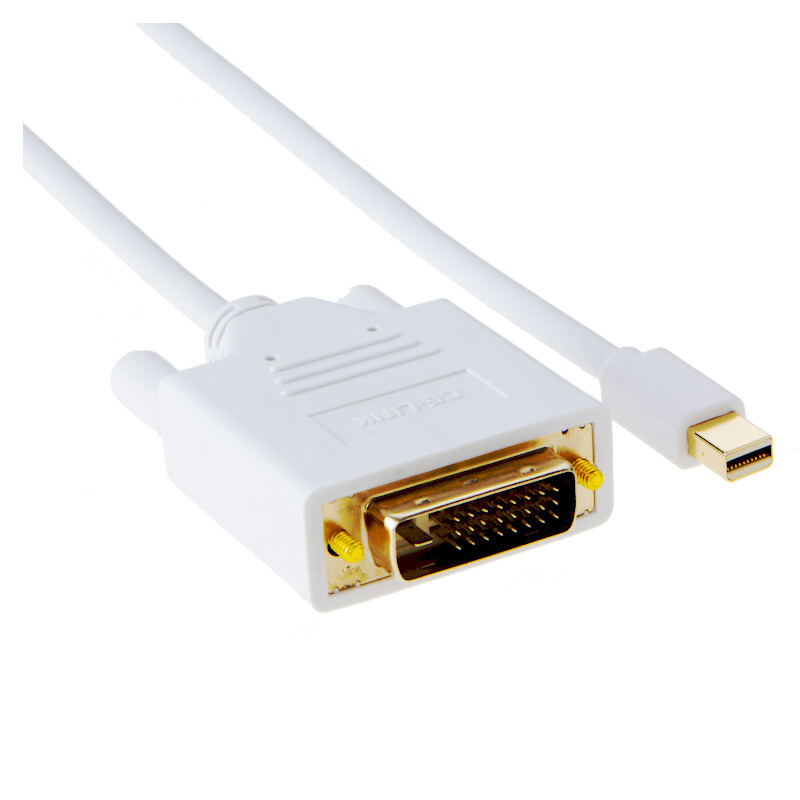 CE-LINK HDMI转DVI高清转换线 连接线 电脑连接电视投影仪高清显示器 白色 5M